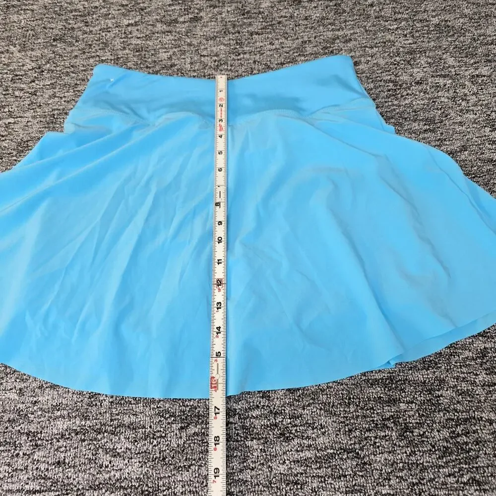 Nike Dry Fit Skort Women's M Blue Swoosh Logo Pull On Tennis Golf Pocket